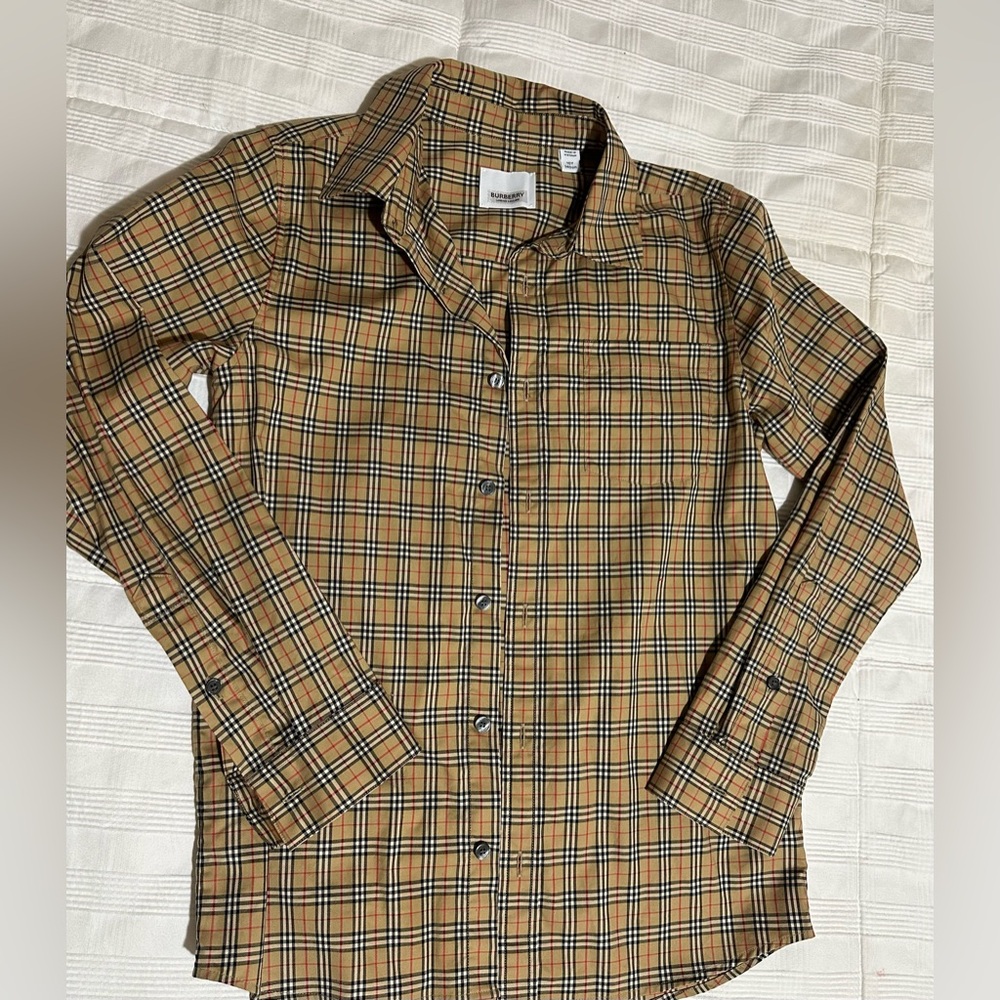 Burberry button down shirt Boys size 10y